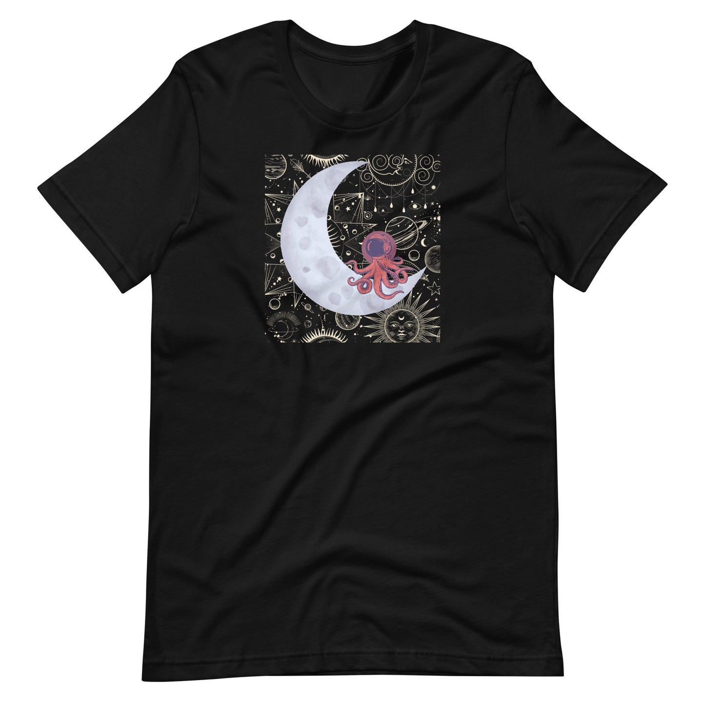 Octopus in moon Unisex t-shirt