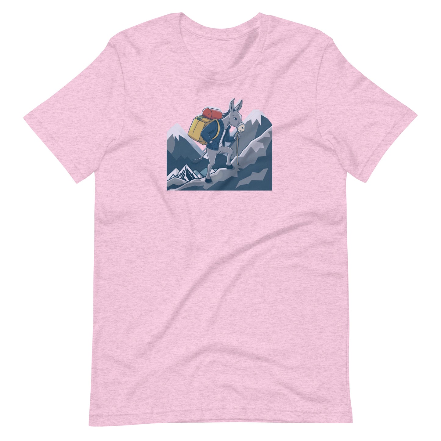 Donkey climbing mountain Unisex t-shirt